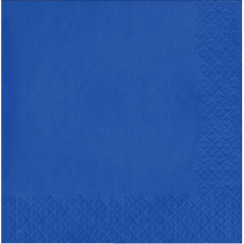 Creative Converting 663147B 50 Count Touch of Color Lunch Napkins, Cobalt - Image 1